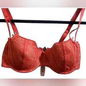 Adore Me Pink Orange Dusana Balconette Push Up Bra